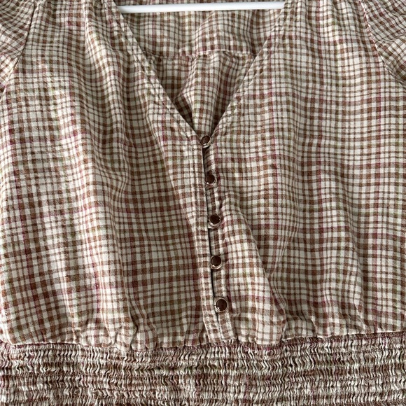 Sezane Plaid Blouse in Pink and Cream - Picture 5 of 7